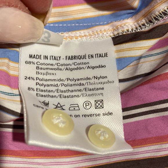 Made in Italy 🇮🇹High QualityCottonStretch Pink Striped ButtonDown Fitted Shirt - Picture 10 of 13